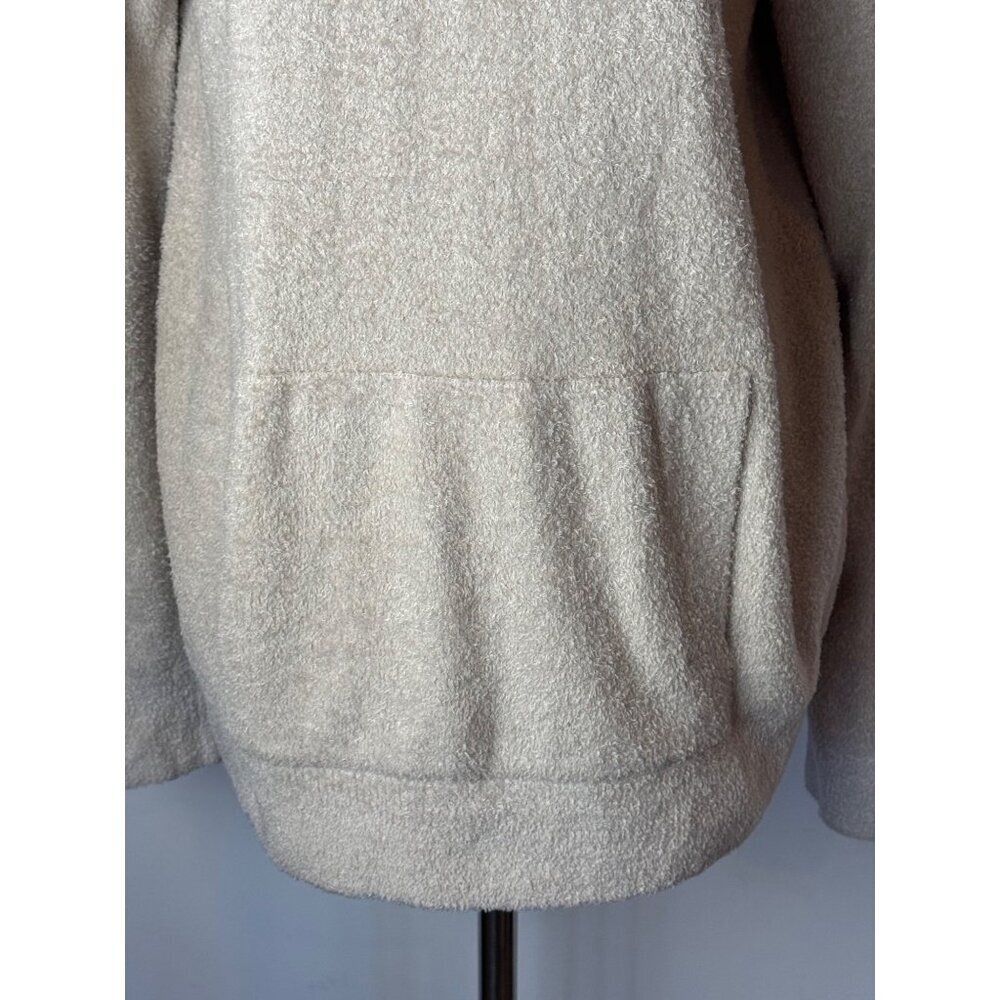 Barefoot Dreams Sweater Women Small Tan Knit CozyChic Lite Hooded Pullover - Picture 9 of 13